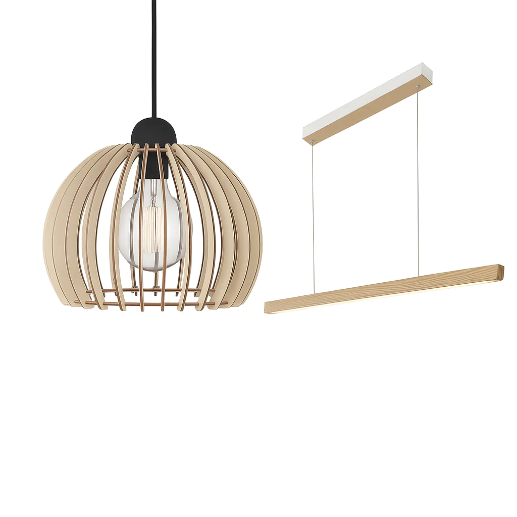 Hanglampen van hout